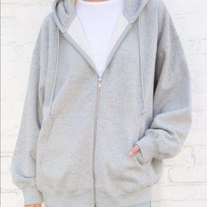 Brandy melville Grey christy zip up hoodie (SOLD)
